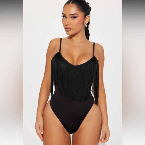 Fashion Nova Tops - Fringe body suit